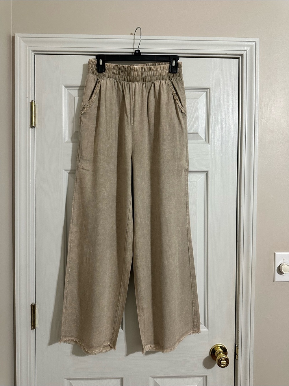 Zenana Outfitters Wide-Leg Pull-On Pants - Taupe